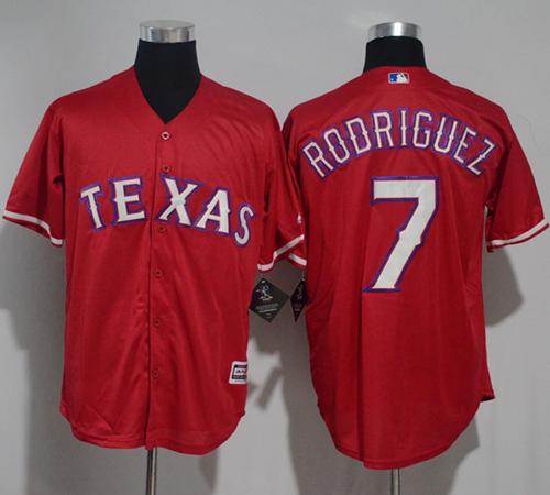 Rangers #7 Ivan Rodriguez Red New Cool Base Stitched MLB Jersey
